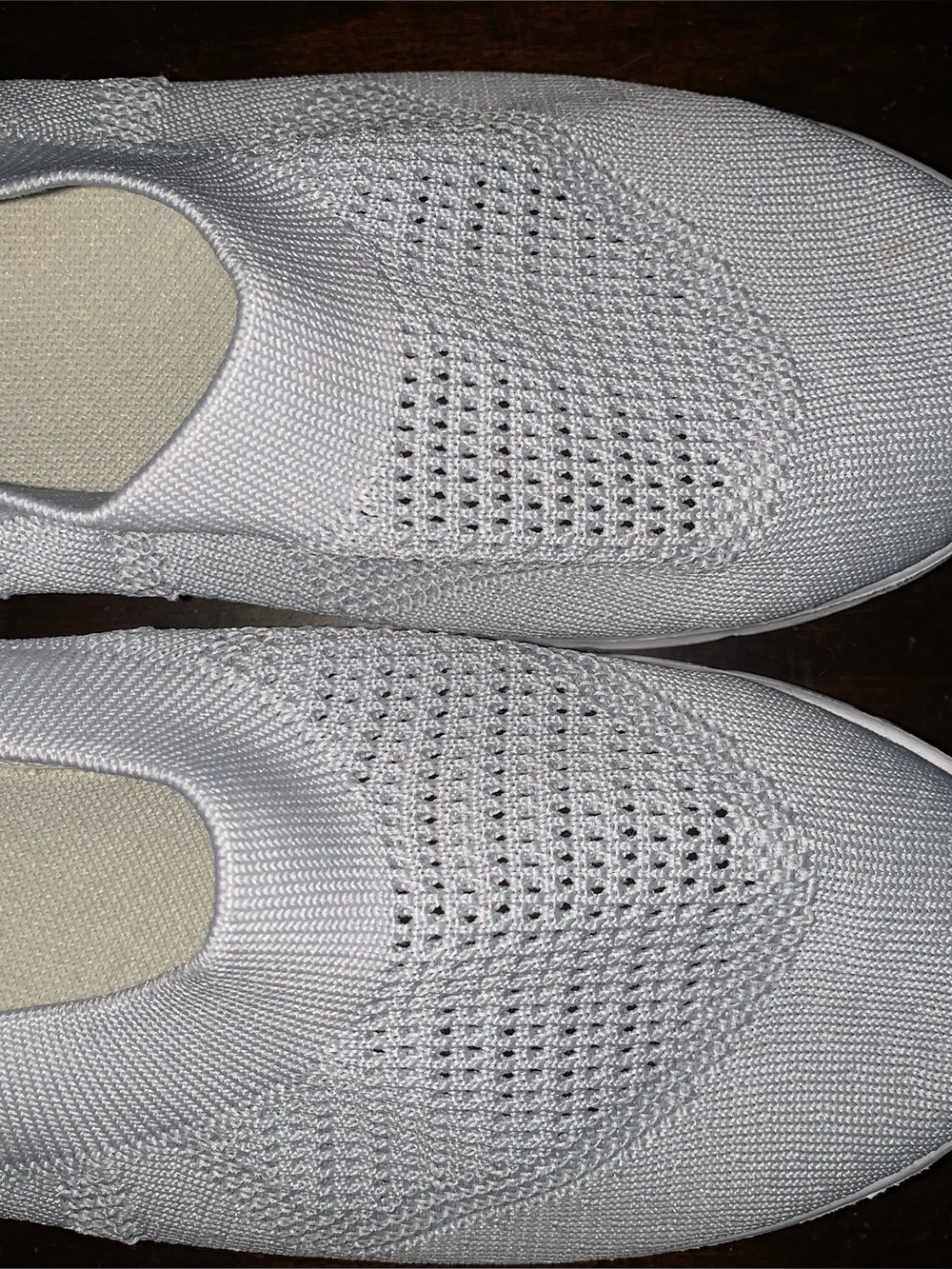 Comfort Knit Slip-On Lightweight Sneakers - Light Gray 7.5 NWOT - Picture 2 of 10